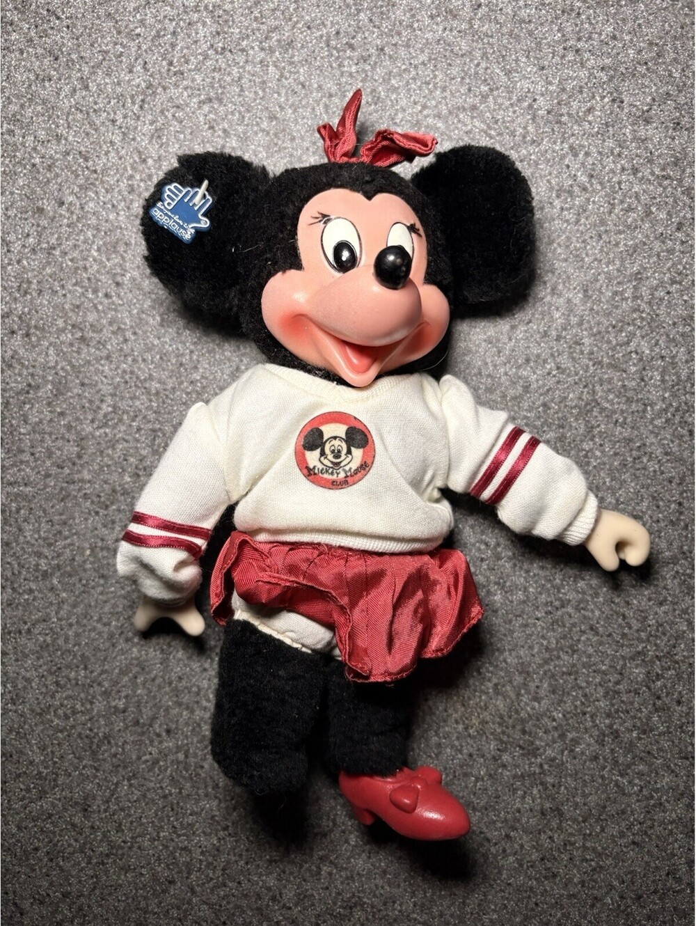 Disney Vintage Rubber Face Hands Feet Minnie Mickey Mouse Club Dolls Plush